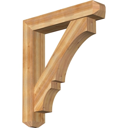 Ekena Millwork Balboa Craftsman Rough Sawn Bracket w/ Offset Brace, Western Red Cedar, 8"W x 42"D x 48"H BKT0806X42X48BOA04RWR